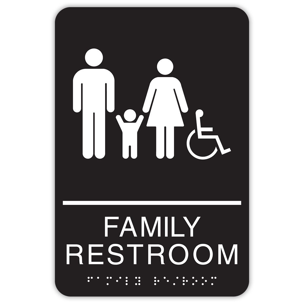Family Restroom Signs - ADA Restroom Signs with rounded corners