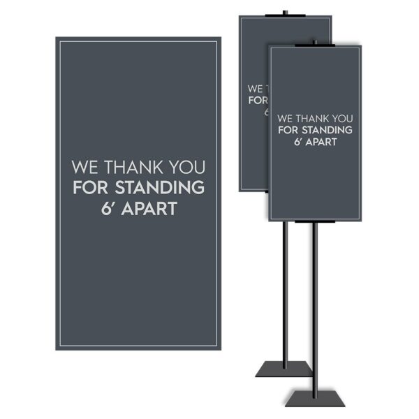 8901SL-2 Covid safety signs: Masks, 6' apart, and please wait. Hotel Signage Guidelines, Retail Store Signs, and Interior Office Signs.