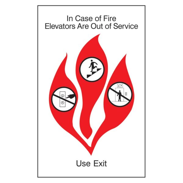 In case of a fire exit sign by IDG, hospitality sign company specializing in ADA Hotel Signs, Hotel Signs, Retail Store Signs, and Office Signs