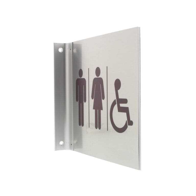 Doublesided Projection Mount Restroom Sign Identity Group