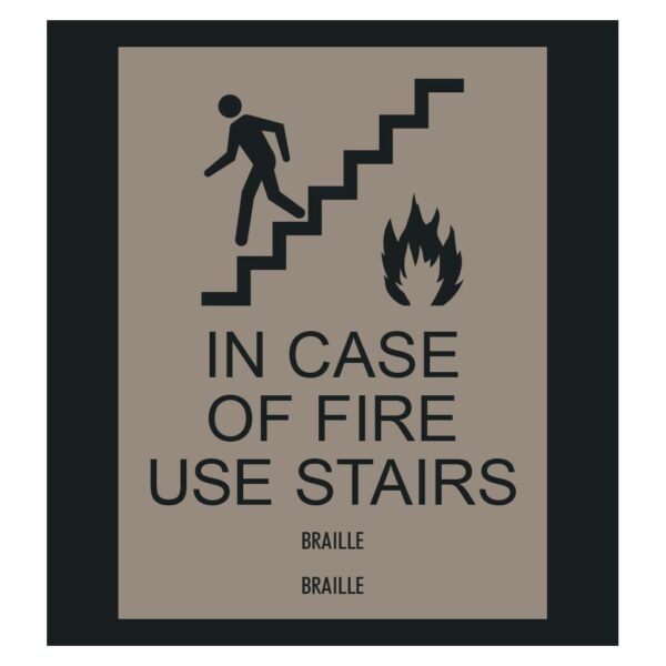 For Sale: Country Inn - In Case of Fire Use Stairs ADA Compliant Signs. A Hotel Fire Safety Door Signage