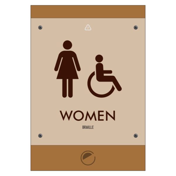 Women Hotel and Retail Restroom Wall Sign, ADA Compliant Room Signs and ADA Restroom Signs for Sale