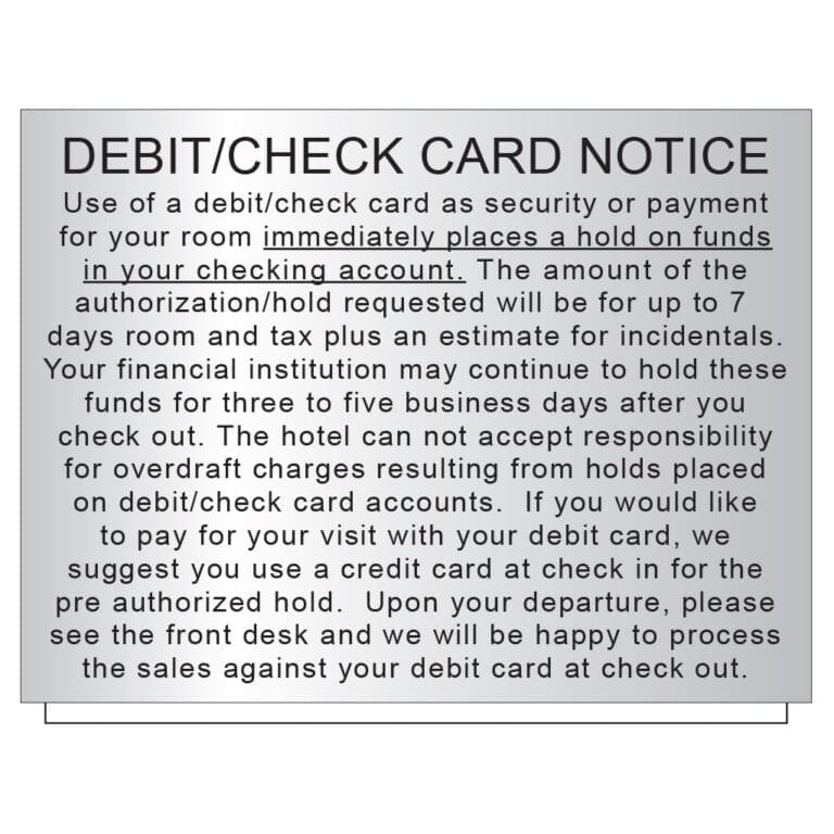 Debit/Check Card Bent Sign Identity Group
