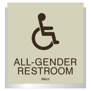 Spring Hill All Gender Hotel and Retail Restroom Wall Sign, ADA Compliant Room Signs and ADA Restroom Signs for Sale