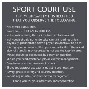 Compliant ADA Signs for Sport Court Use sign and Directional Signage by premier sign company knowledgeable in ADA guidelines