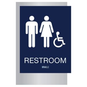 Restroom Braille Signs for Hotels, Retail Stores, and office to match visual merchandising and visual decor by a premier sign company