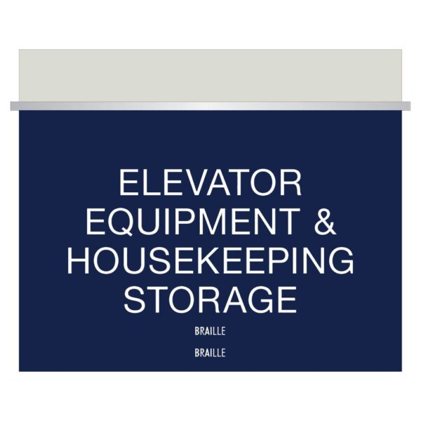 Blue Equipment and housekeeping signage for Hotels, Retail Stores, and office to match visual merchandising and visual decor by a premier sign company