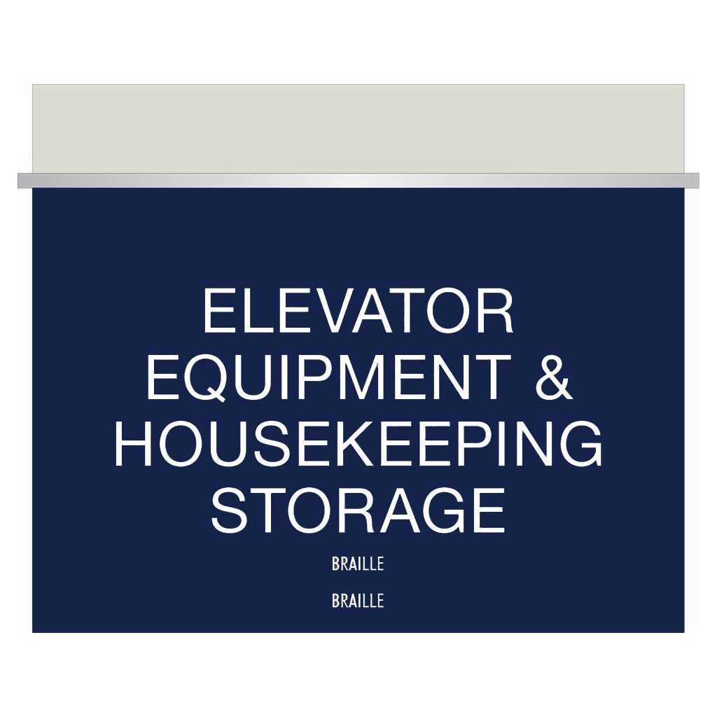 Blue Equipment and housekeeping signage for Hotels, Retail Stores, and office to match visual merchandising and visual decor by a premier sign company