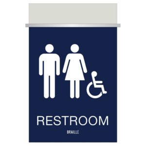 Restroom with braille Signs for Hotels, Retail Stores, and office to match visual merchandising and visual decor by a premier sign company