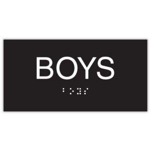 Boys ADA Restroom Signs - Boys Restroom Sign with Square Corners