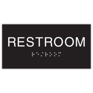 409343 - Black 6"w x 3"h ADA Restroom Signs