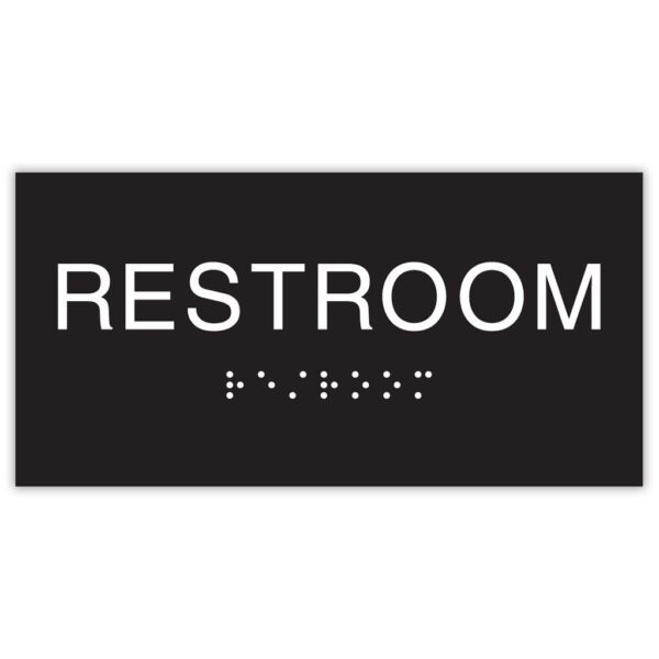 409343 - Black 6"w x 3"h ADA Restroom Signs