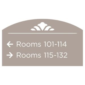 #90496: 12"w x 7"h x 0.125"d Hotel Directional Signage.
