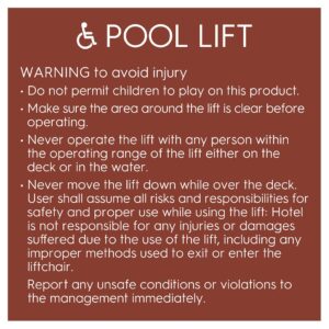 91807 Pool Lift - Hotel Brand Signs