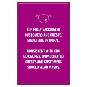 92361PK Pink Covid safety signs: Masks are optional. Hotel Signage Guidelines, Retail Store Signs, and Interior Office Signs.