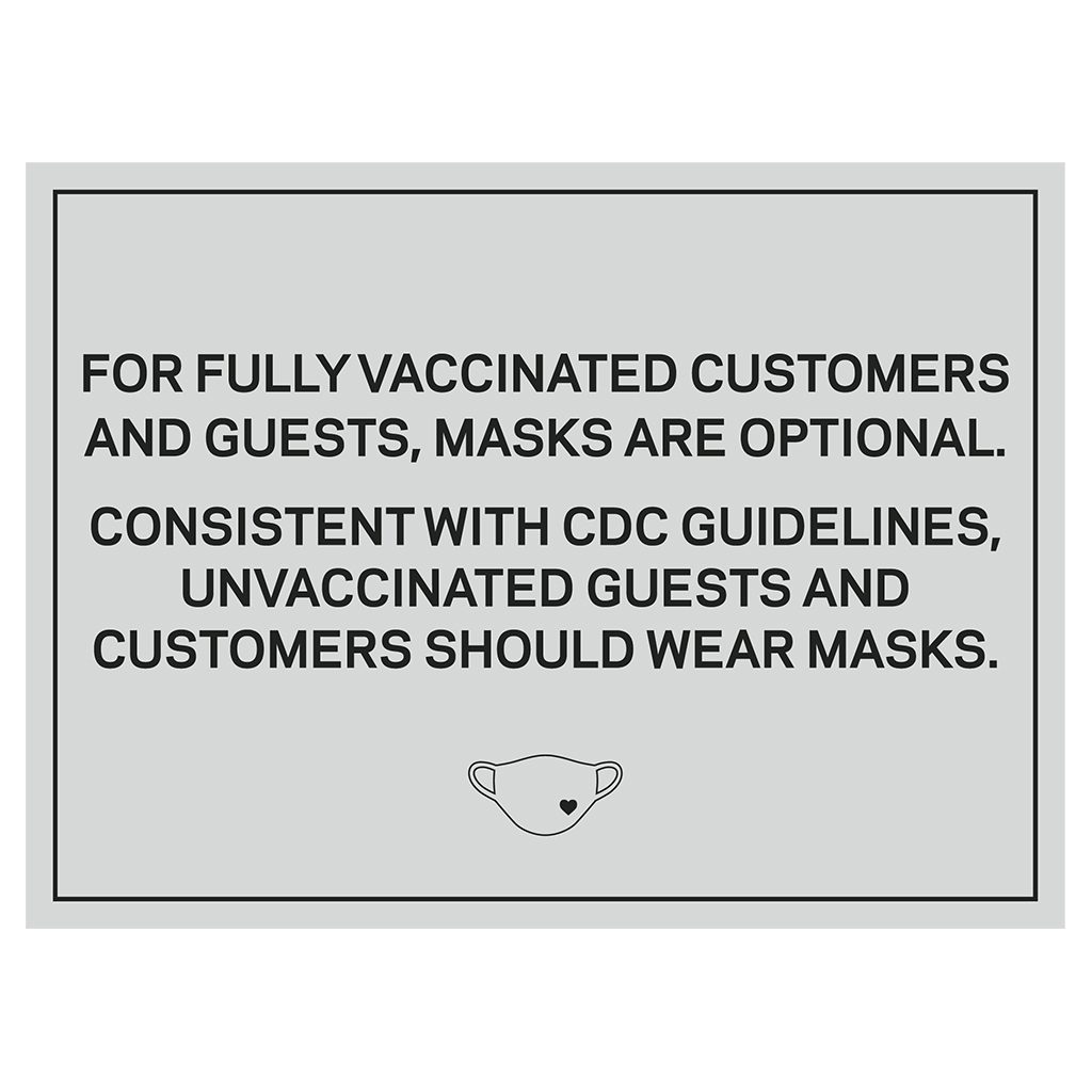 92366WP Grey Covid safety signs: Masks are optional. Hotel Signage Guidelines, Retail Store Signs, and Interior Office Signs.