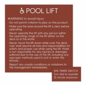 Pool/Spa/Fitness Signs