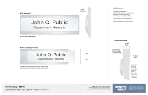 Workstation - Cubicle Options, Nameplates | Example of Workstation Signage Materials